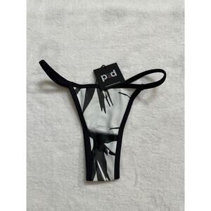 Pacific & Driftwood Bop Print Black Swim Bottom Womans XS NWT